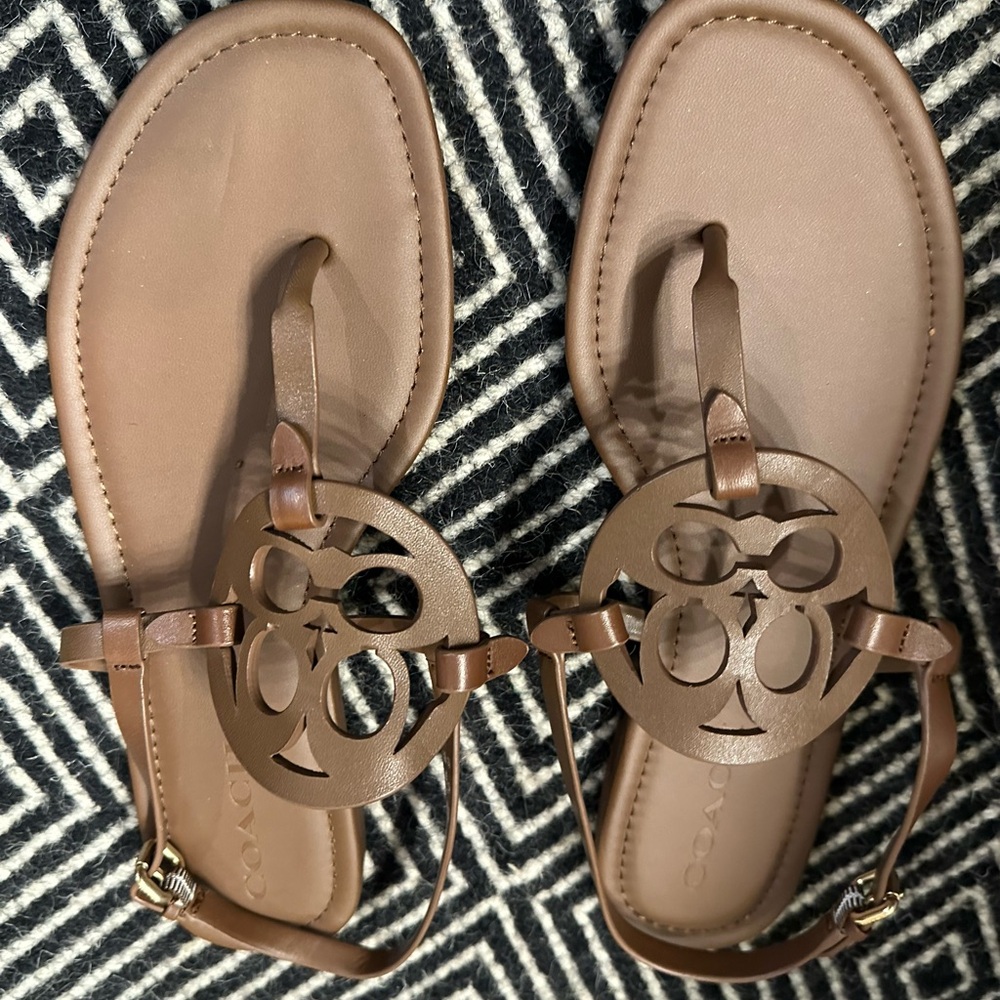 Coach Tan Leather Sandals